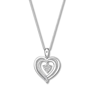 Convertible Heart Necklace Lab-Created Ruby Sterling Silver | Kay