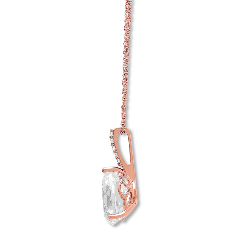 Main Image 2 of Lab-Created White Sapphire Necklace 10K Rose Gold