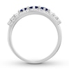 Thumbnail Image 3 of Blue & White Lab-Created Sapphire Ring 10K White Gold