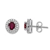 Thumbnail Image 1 of Natural Ruby Earrings 1/6 ct tw Diamonds 10K White Gold