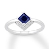 Thumbnail Image 1 of Lab-Created Sapphire Ring 1/20 ct tw Diamonds Sterling Silver