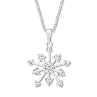 Snowflake Necklace Lab-Created White Sapphires Sterling Silver | Kay