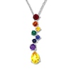 Thumbnail Image 0 of Multi-Stone Rainbow Necklace Sterling Silver