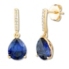 Thumbnail Image 1 of Lab-Created Sapphire & Diamond Earrings 10K Yellow Gold