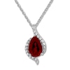 Thumbnail Image 1 of Lab-Created Ruby Necklace Lab-Created Sapphires Sterling Silver