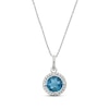 Thumbnail Image 1 of Blue Topaz & Lab-Created White Sapphire Necklace 18&quot;