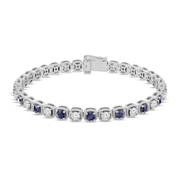 Blue & White Lab-Created Sapphire Bracelet 7.25&quot;