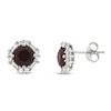 Thumbnail Image 1 of Lab-Created Ruby & Lab-Created White Sapphire Earrings Sterling Silver