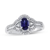 Thumbnail Image 0 of Lab-Created Ceylon Sapphire & Lab-Created White Sapphire Ring Sterling Silver