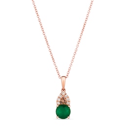 Le Vian Emerald Necklace 1/10 ct tw Diamonds 14K Strawberry Gold 18&quot;