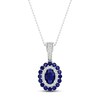 Thumbnail Image 1 of Sapphire & Diamond Necklace 1/15 ct tw 10K White Gold 18&quot;