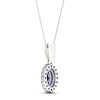 Thumbnail Image 3 of Sapphire & Diamond Necklace 1/15 ct tw 10K White Gold 18&quot;