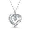 Thumbnail Image 2 of Blue & White Lab-Created Sapphire Heart Necklace Sterling Silver 18"