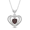 Thumbnail Image 1 of Lab-Created Ruby & White Lab-Created Sapphire Heart Necklace Sterling Silver 18&quot;