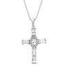 Thumbnail Image 1 of White Lab-Created Sapphire Cross Necklace Sterling Silver 18&quot;