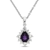 Thumbnail Image 0 of Amethyst & White Lab-Created Sapphire Necklace Sterling Silver 18"