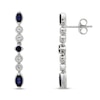 Thumbnail Image 1 of Lab-Created Blue Sapphire & Lab-Created White Sapphire Drop Earrings Sterling Silver