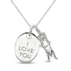 Thumbnail Image 1 of White Lab-Created Sapphire 'I Love You Mom' Necklace Sterling Silver 18&quot;