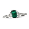 Thumbnail Image 1 of Emerald & 1/10 ct tw Diamond Ring 10K White Gold