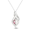 Thumbnail Image 3 of Lab-Created Ruby & White Lab-Created Sapphire Necklace Sterling Silver 18&quot;