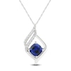 Thumbnail Image 0 of Blue & White Lab-Created Sapphire Necklace Sterling Silver 18"