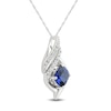 Thumbnail Image 1 of Blue & White Lab-Created Sapphire Necklace Sterling Silver 18"