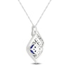 Thumbnail Image 2 of Blue & White Lab-Created Sapphire Necklace Sterling Silver 18"