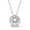 Thumbnail Image 0 of White Lab-Created Sapphire Bezel Necklace Sterling Silver 18"