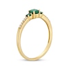 Thumbnail Image 2 of Emerald & 1/20 ct tw Diamond 3-Stone Ring 10K Yellow Gold