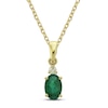 Thumbnail Image 1 of Emerald & Diamond Necklace 10K Yellow Gold 18&quot;