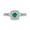 Thumbnail Image 3 of Emerald & Diamond Ring 1/4 ct tw 10K White Gold