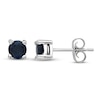 Thumbnail Image 1 of Certified Blue Sapphire Stud Earrings 14K White Gold