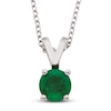 Thumbnail Image 0 of Certified Emerald Necklace 14K White Gold 18"