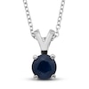 Thumbnail Image 1 of Certified Blue Sapphire Necklace 14K White Gold 18&quot;