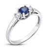 Thumbnail Image 2 of Certified Blue Sapphire & Diamond Ring 1/8 ct tw 14K White Gold