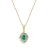 Thumbnail Image 2 of Emerald & Diamond Necklace 1/20 ct tw 10 Yellow Gold 18"