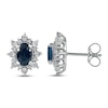 Thumbnail Image 2 of Blue Sapphire & Diamond Burst Earrings 1/8 ct tw 10K White Gold