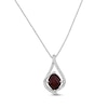 Thumbnail Image 1 of Lab-Created Ruby & White Lab-Created Sapphire Necklace Sterling Silver 18&quot;