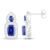 Thumbnail Image 1 of Blue & White Lab-Created Sapphire Earrings Sterling Silver