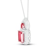 Thumbnail Image 2 of Lab-Created Ruby & White Lab-Created Sapphire Necklace Sterling Silver 18&quot;