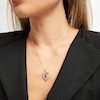 Thumbnail Image 3 of Lab-Created Ruby & Diamond Heart Necklace Sterling Silver 18&quot;