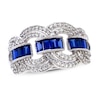 Thumbnail Image 1 of Blue & White Lab-Created Sapphire Ring Sterling Silver