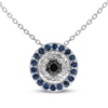 Thumbnail Image 1 of Blue Sapphire Evil Eye Necklace 1/6 ct tw Diamonds Sterling Silver 18&quot;