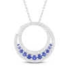 Thumbnail Image 1 of Blue & White Lab-Created Sapphire Circle Necklace Sterling Silver 18&quot;