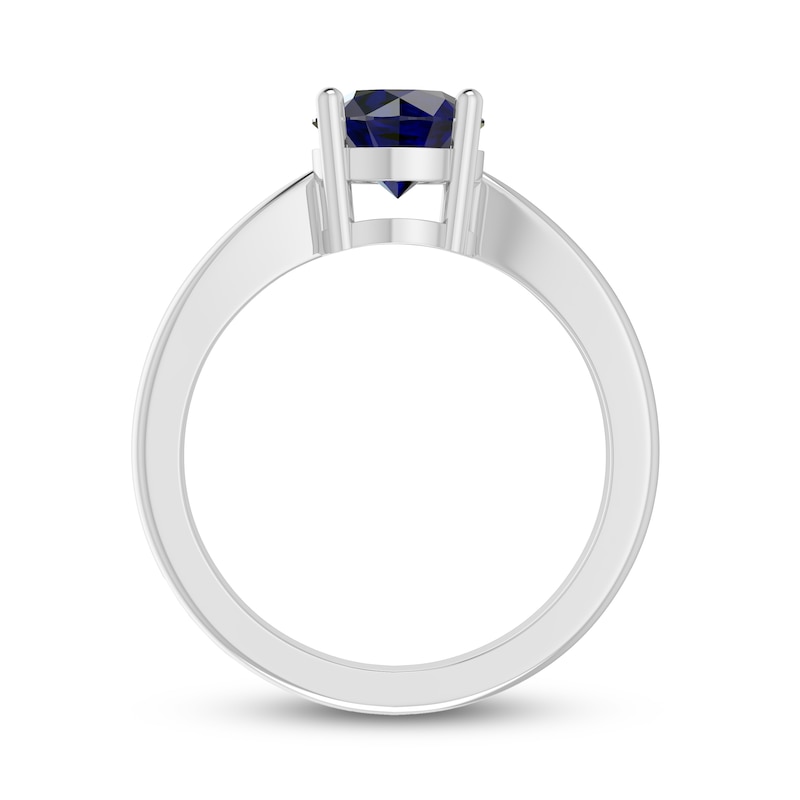 Blue Lab-Created Sapphire Solitaire Ring Sterling Silver | Kay