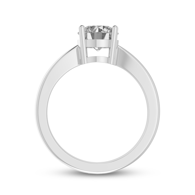 Main Image 2 of White Lab-Created Sapphire Solitaire Ring Sterling Silver