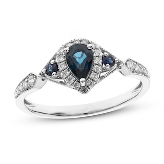 Disney Treasures Encanto London Blue Topaz & Diamond Butterfly Ring 1/15 ct  tw Sterling Silver