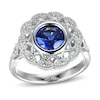 Thumbnail Image 1 of Blue/White Lab-Created Sapphire Ring Sterling Silver