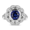 Thumbnail Image 3 of Blue/White Lab-Created Sapphire Ring Sterling Silver