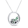 Thumbnail Image 2 of Blue Sapphire & Emerald Circle Necklace 1/6 ct tw Diamonds Round-Cut 10K White Gold 18"